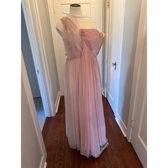 Birdie Grey Christina One-Shoulder Rose Tulle Floor-Length Formal Dress Size Sma - Picture 8 of 8